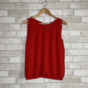 NWT Max Studio Red Pleated Sleeveless Blouse Size M